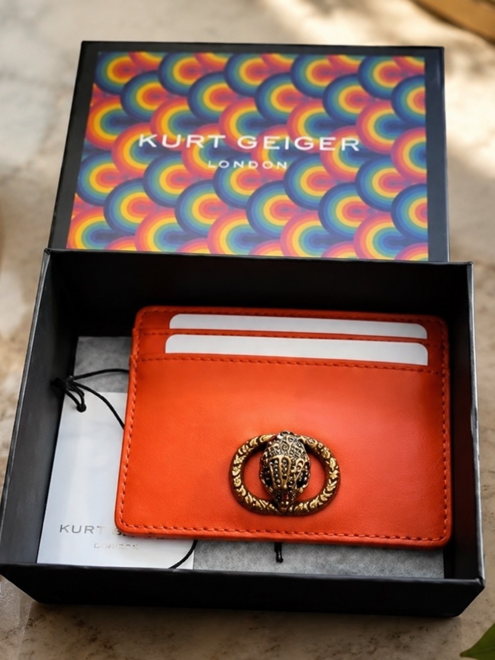 Kurt Geiger NWT! Chelsea Orange
Leather Card Holder